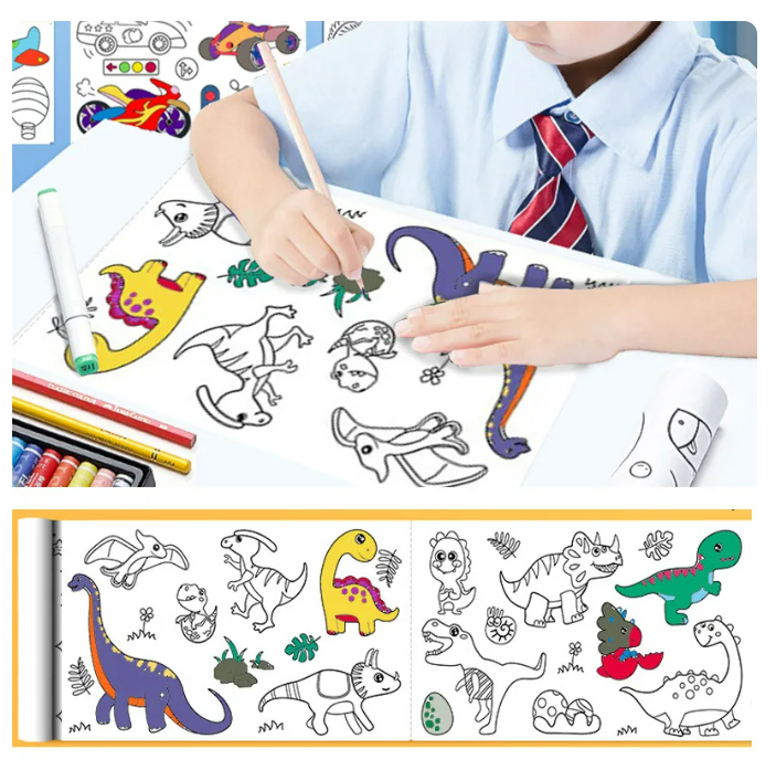 3 Meter Extra-Long Graffiti Drawing Roll — Creative Wall Art Paper for Kids With 10 Color