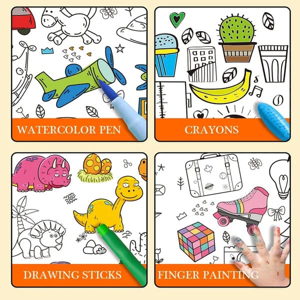 3 Meter Extra-Long Graffiti Drawing Roll — Creative Wall Art Paper for Kids With 10 Color