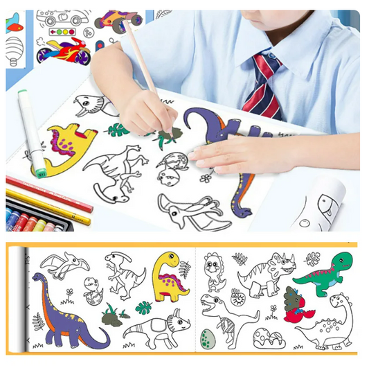 3 Meter Extra-Long Graffiti Drawing Roll — Creative Wall Art Paper for Kids With 10 Color